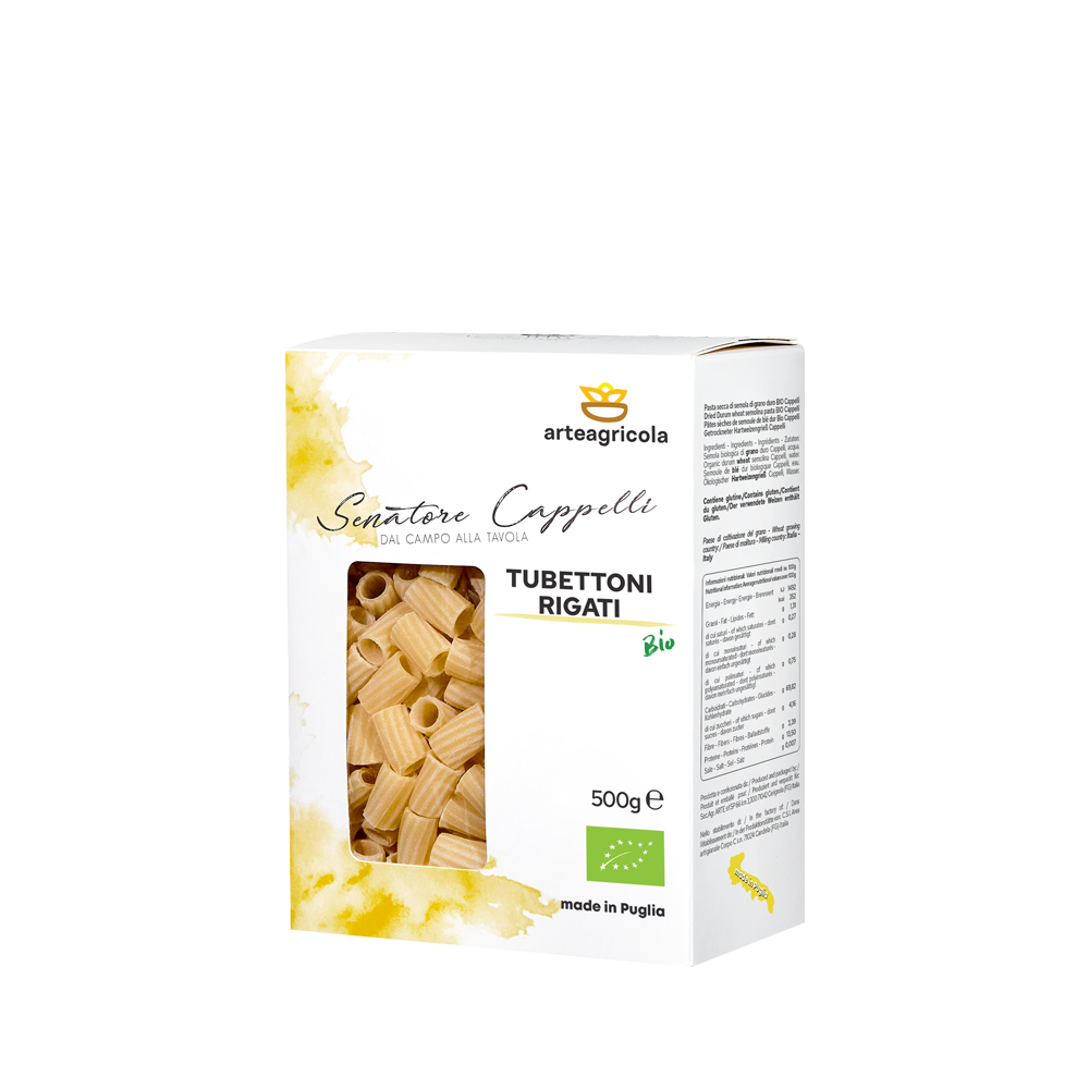 Tubettoni Rigati Senatore Cappelli - Arteagricola pasta bio artigianale
