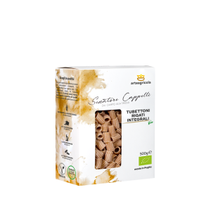 Tubettoni Rigati integrali Senatore Cappelli - Arteagricola pasta bio artigianale