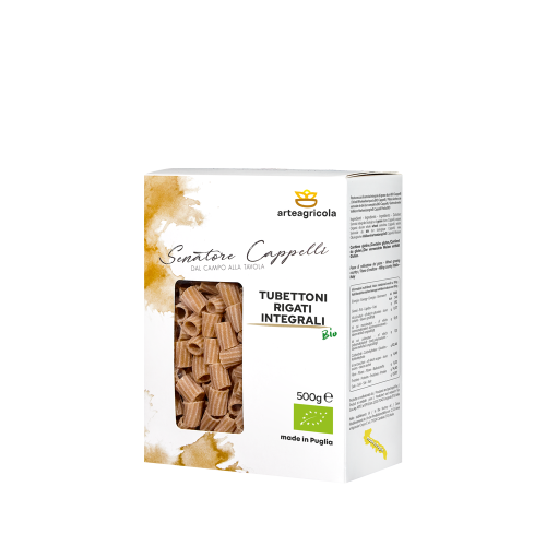 Tubettoni Rigati integrali Senatore Cappelli - Arteagricola pasta bio artigianale