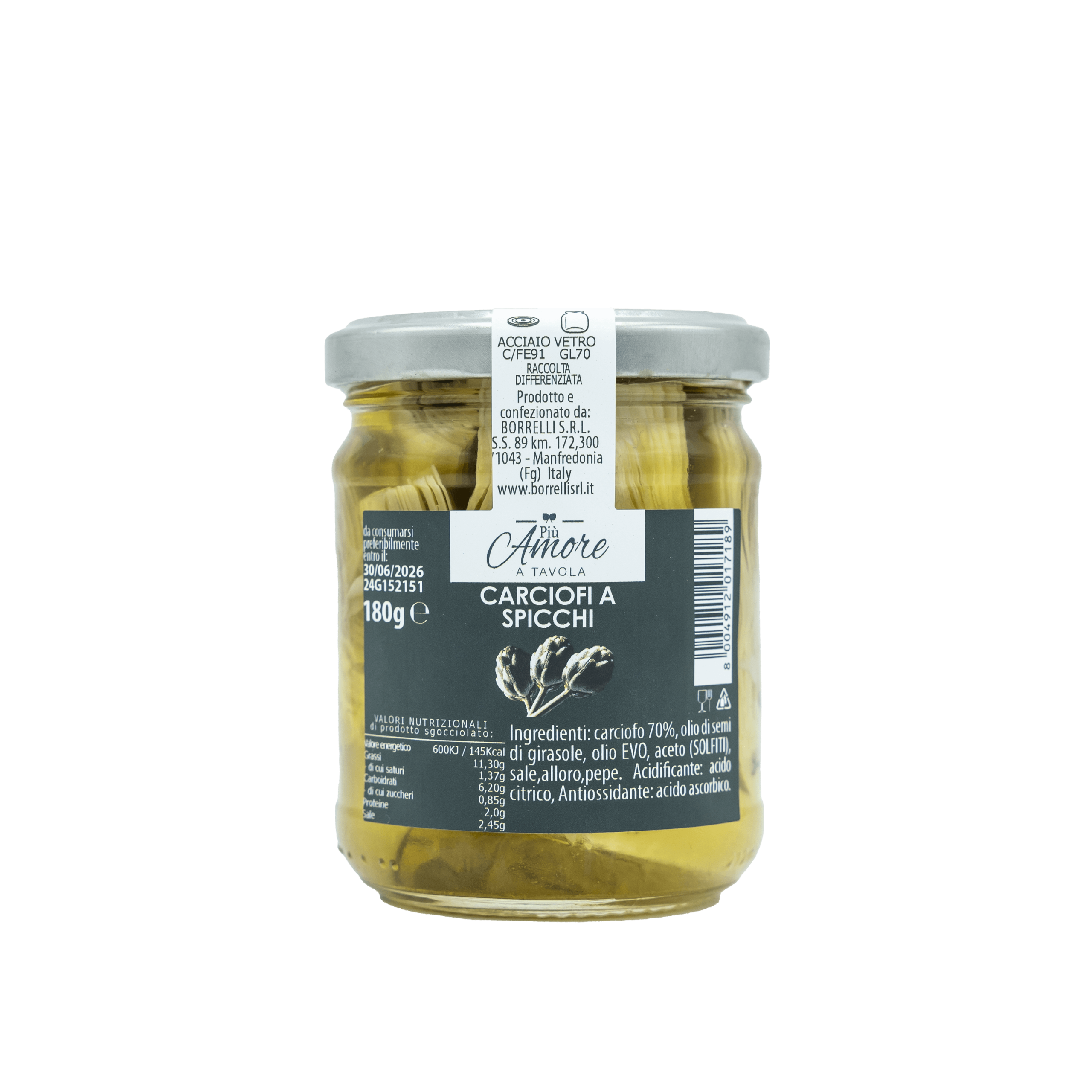 Carciofi ET Carciofi a spicchi in olio etichetta - Arteagricola