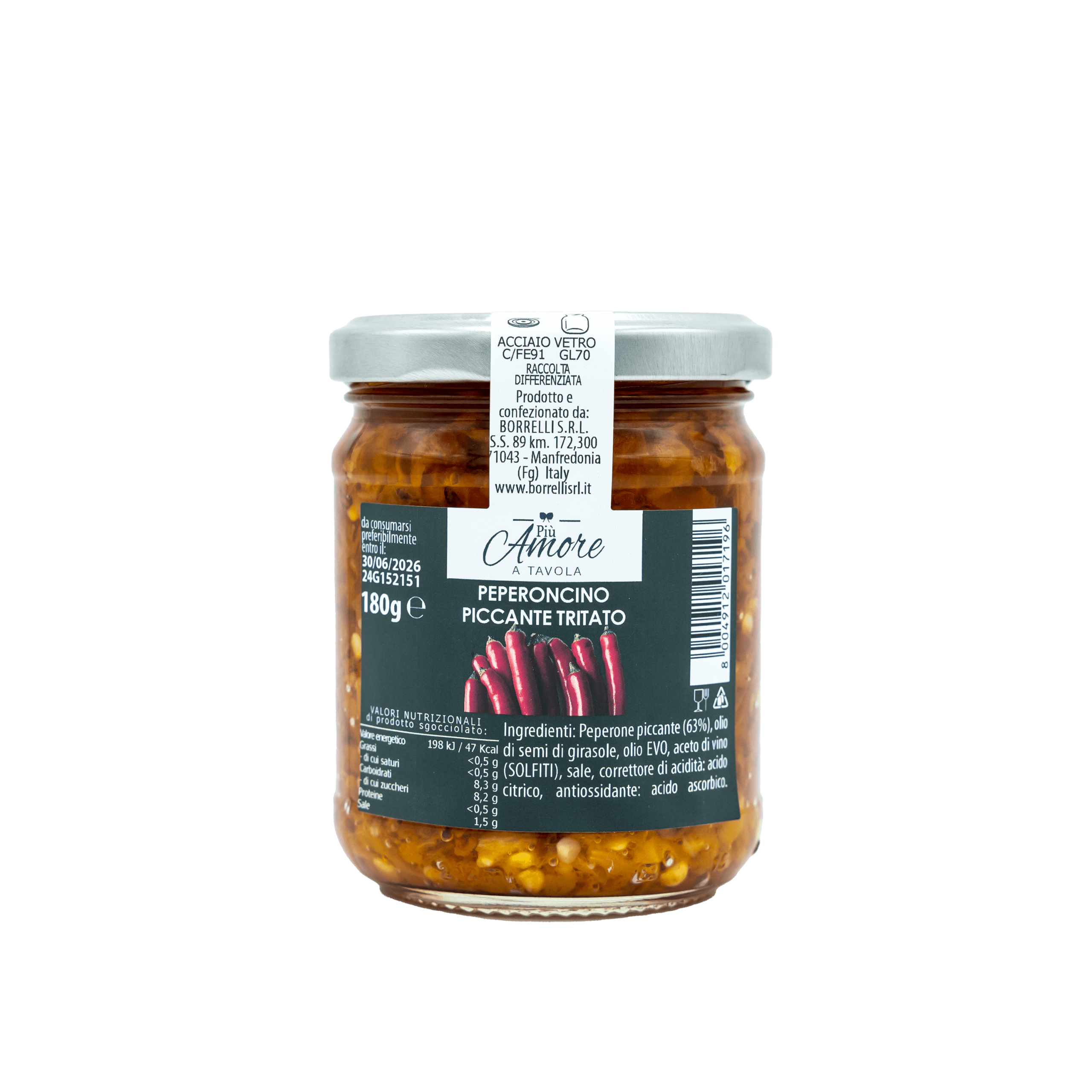 Peperoncino ET Peperoncino piccante in olio etichetta - Arteagricola