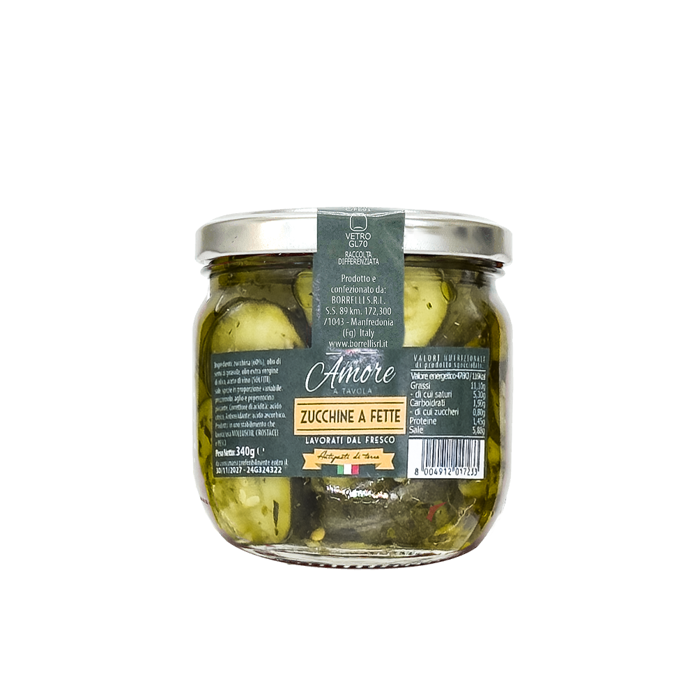 Zucchine a fette Zucchine a fette in olio - Arteagricola