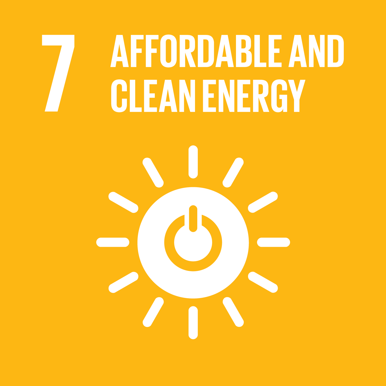 SDG 7 — Energia rinnovabile e pulita Icona ufficiale SDG 7 Agenda 2030 ONU - arteagricola